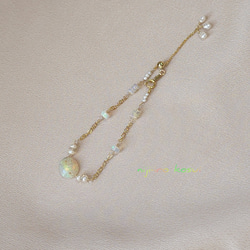オパールと湖水真珠の夢色ブレスレット(14kgf) 4枚目の画像