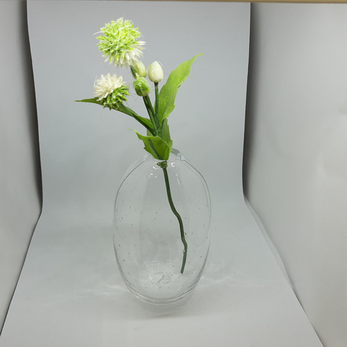 雨粒みたいな泡入り花瓶 透明 ガラス 一輪挿し・花瓶・花器 ガラス日和