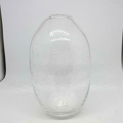 雨粒みたいな泡入り花瓶　透明　ガラス 4枚目の画像