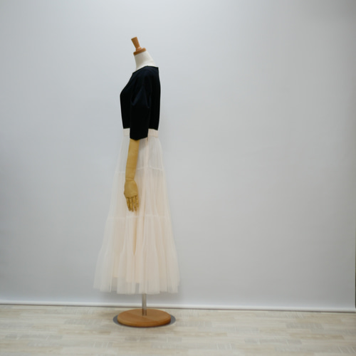 お手入れ簡単 ひっかけにくい】ボリュームたっぷりチュールティアード  