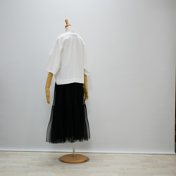 【お手入れ簡単 ひっかけにくい】ボリュームたっぷりチュールティアードスカート  ブラック　 7枚目の画像