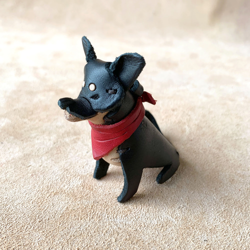 どうぶつの森-柴犬- 本革ベジタブルタンニン鞣し キーホルダー
