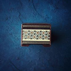 ペルシャの象嵌細工（寄木細工） 小箱　正方形 M （7ｃｍ）【ハータムカーリー048】 5枚目の画像