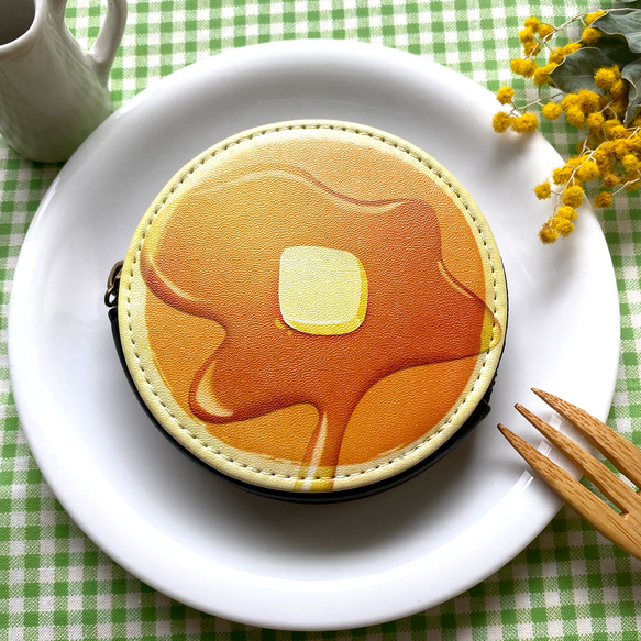 ふわふわホットケーキのコインケース ホットケーキ コインケース パンケーキ 1枚目の画像