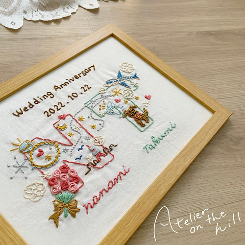 刺繍ウェルカムボード 結婚祝い 綿婚式 結婚2周年プレゼントに 刺繍ウェルカムボード 結婚祝い 綿婚式 結婚2周年プレゼントに