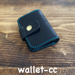 wallet-cc 二つ折りカードコインケース　栃木レザー　手縫い 6枚目の画像