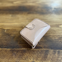 wallet-cc 二つ折りカードコインケース　栃木レザー　手縫い 5枚目の画像
