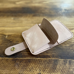 wallet-cc 二つ折りカードコインケース　栃木レザー　手縫い 4枚目の画像
