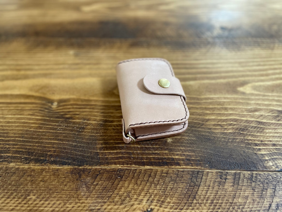 wallet-cc 二つ折りカードコインケース　栃木レザー　手縫い 7枚目の画像