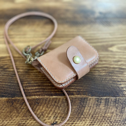wallet-cc 二つ折りカードコインケース　栃木レザー　手縫い 1枚目の画像