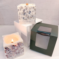 Square Lavender aroma Candle(ラベンダーポプリ) 送料無料 5枚目の画像