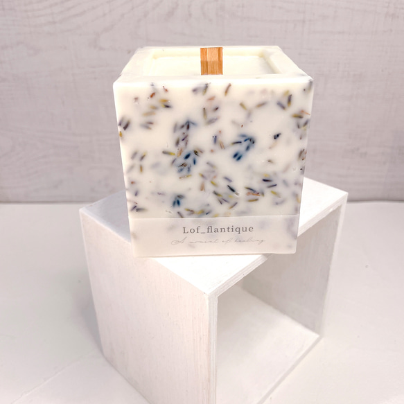 Square Lavender aroma Candle(ラベンダーポプリ) 送料無料 4枚目の画像