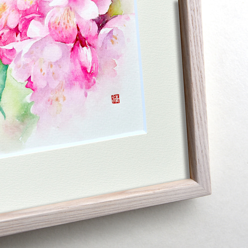 額縁付き 特典付き 水彩原画 一点物 【春の宴】 ※Sold 絵画