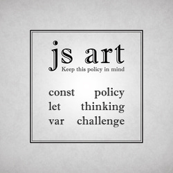 ポスター『js art const.let.var』L2フレーム付き（正方形配置） 3枚目の画像