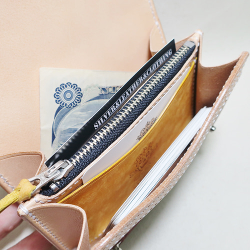 3つ折ウォレット アザラシ革 シールスキン 革財布 3つ折り財布 レザー  