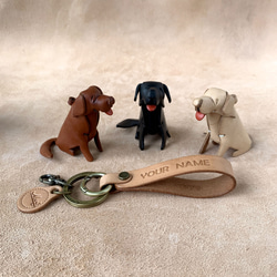 動物森林-狗狗-真皮植鞣 皮革鑰匙圈 吊飾 動物造型 第1張的照片