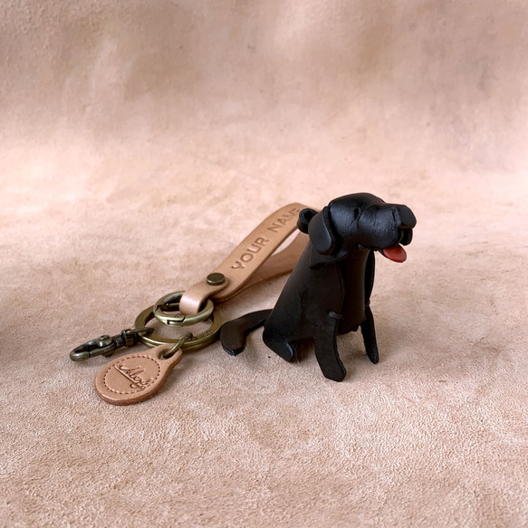 動物森林-狗狗-真皮植鞣 皮革鑰匙圈 吊飾 動物造型 第7張的照片