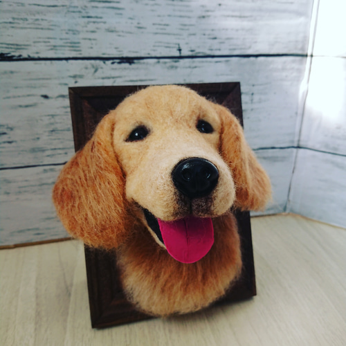 羊毛フェルト 犬 ゴールデンレトリバー フレーム 愛犬 うちの子 