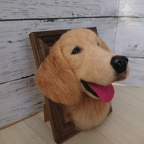羊毛フェルト 犬 ゴールデンレトリバー フレーム 愛犬 うちの子 羊毛フェルト 犬 ゴールデンレトリバー フレーム 愛犬 うちの子