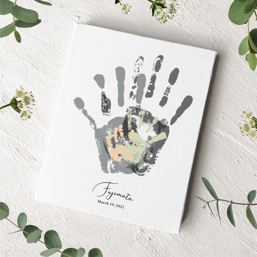 ファミリー手形アート / キャンバスボード / 001_手形なし 表札  