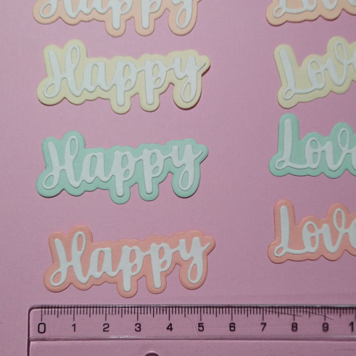 ダイカット 英文字 背景窓付き 合わせて24枚 コラージュ素材 その他