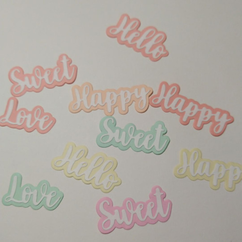 ダイカット 英文字 背景窓付き 合わせて24枚 コラージュ素材 その他