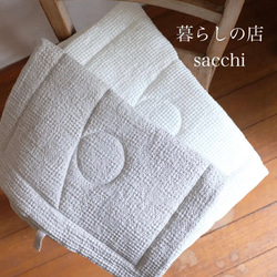 サラサラと気持ち良い私のbath mat＊linenワッフル＊ecru＊暮らしの店sacchi＊ 1枚目の画像