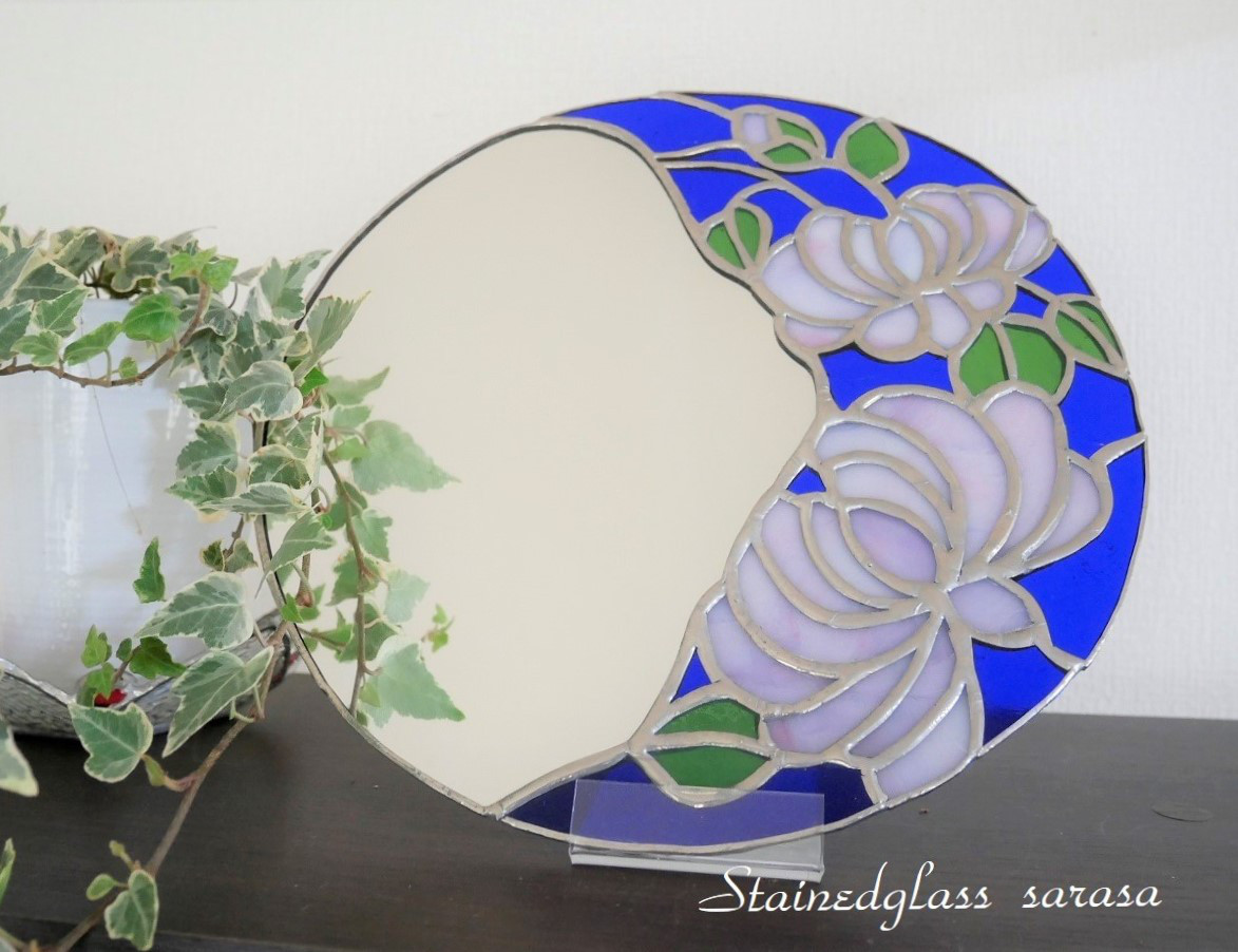 *✴︎:.｡アート鏡　和花　（25㎝）　*送料無料*