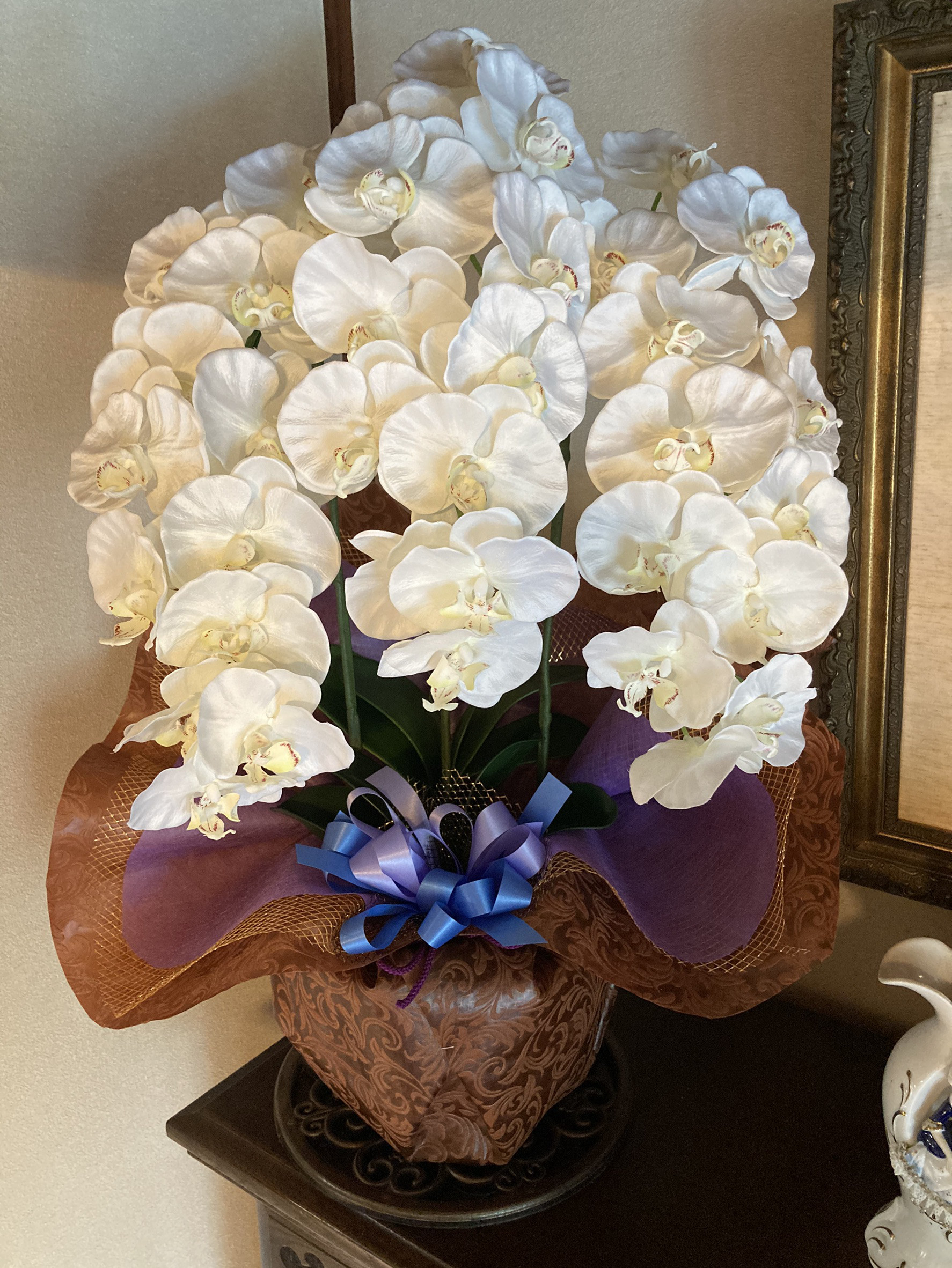 光触媒　人工観葉植物　ウォールグリーン　フェイク　フラワー　胡蝶蘭7846