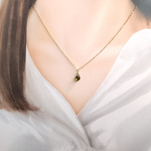 14kgf〉◇宝石質モルダバイト*ネックレス ネックレス 14kgf〉◇宝石質モルダバイト*ネックレス ネックレス