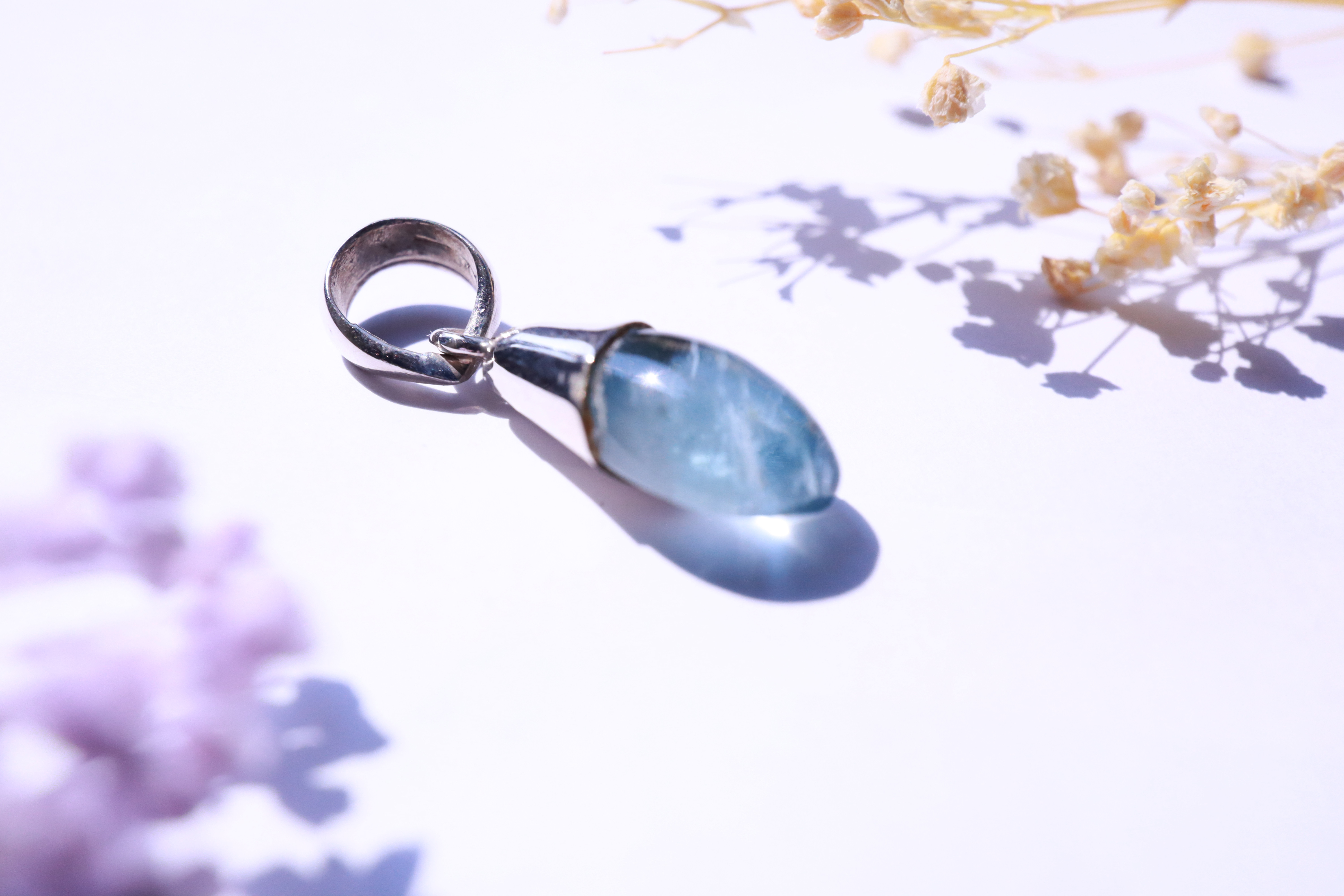 天然石 アクアマリン Silver925 ペンダントトップ 1