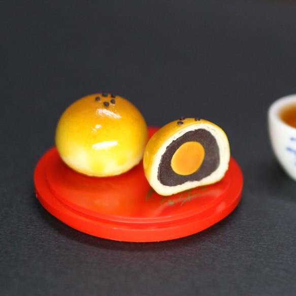 蛋黃酥 耳環 單耳 中秋月餅 egg yolk pastry 黄身入りげっぺい タンファンスー 第7張的照片