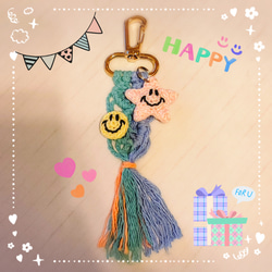 SALE( * ॑꒳ ॑*)♡】大人気◇Mix編み【マクラメキーホルダー】◇ニコ