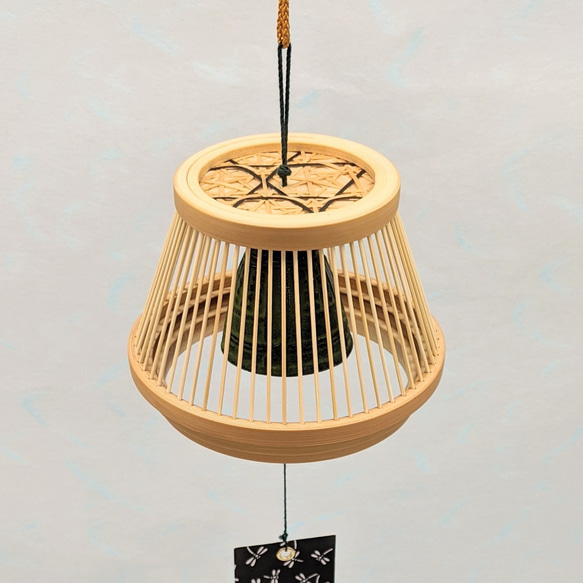 駿河竹細工 竹製品 風鈴アポロ 南部風鈴 夏のインテリア 涼しげ 竹製の風鈴 贈り物 かわいい とんぼ　海外へのギフト 3枚目の画像