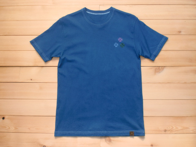 藍染めTシャツ　四つ葉のクローバー　幸運クローバー　日本製