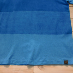 藍染めTシャツ　４段グラデーション　ボーダー　日本製 3枚目の画像