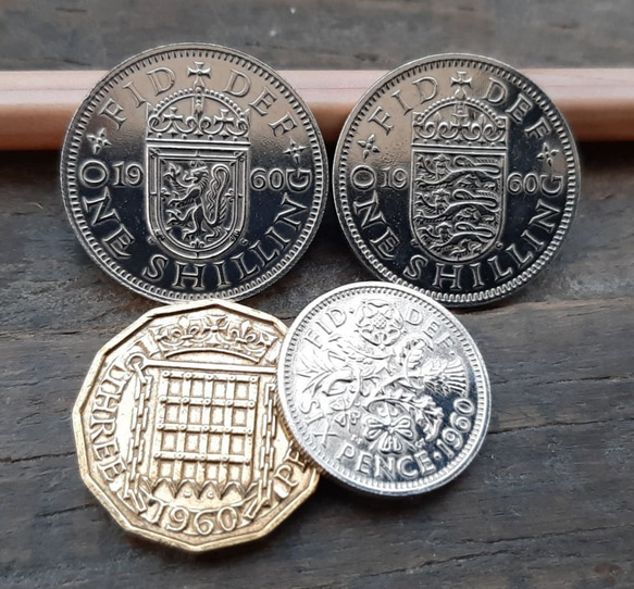 イギリス 英国 古銭 エリザベス2nd 1960年4種類セット 1