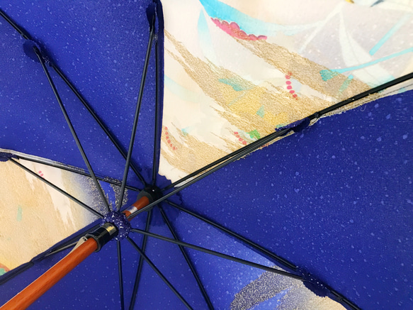 着物日傘　絹の着物をアップサイクル　日本の職人が手仕事で制作　#06 8枚目の画像