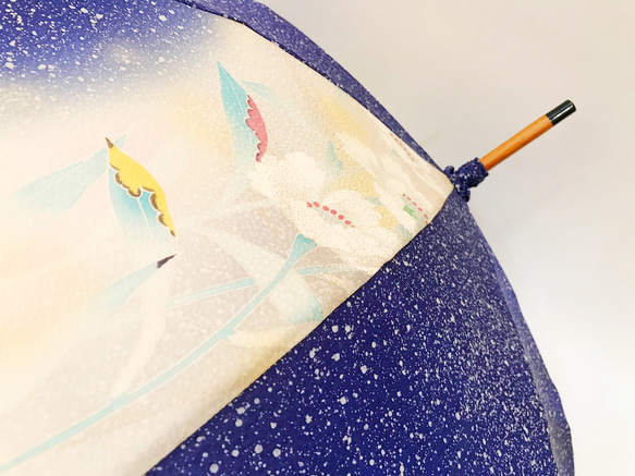 着物日傘　絹の着物をアップサイクル　日本の職人が手仕事で制作　#06 6枚目の画像
