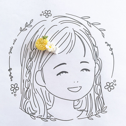ゆずヘアクリップ 1個 ヘアクリップ・バナナクリップ ＊bon＊fleurs