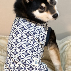 犬服　夏　裏メッシュクール　速乾　ＵＶ　和柄のタンクトップ 5枚目の画像