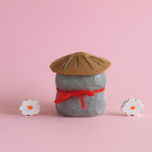 はじめまして抽選】木彫り人形 おじぞうにゃん 4センチ幅 [CCF-038