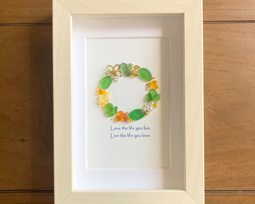 【現品のみ　なんて可愛いお雛様リース】　シーグラスアート 現品のみ なんて可愛いお雛様リース】 シーグラスアート