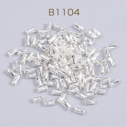 B1104  60g  シードビーズ ツイストビーズ 3.5×7mm シルバーホワイト  3X（20g） 1枚目の画像