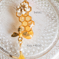 ♡とろり蜂蜜♡巻き玉とレジンのブックマーク（しおり）：Honey Bee 5枚目の画像