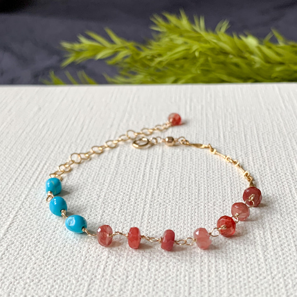 14kgfアンデシンラブラドライトブレスレット