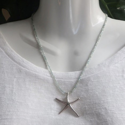 *sv925* HUGE Starfish Seaside Necklace　アパタイト 2枚目の画像