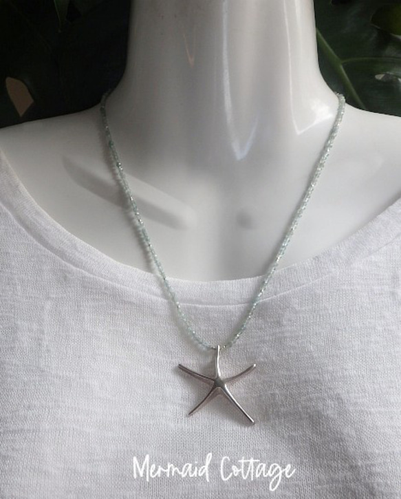 *sv925* HUGE Starfish Seaside Necklace　アパタイト 2枚目の画像