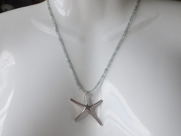 *sv925* HUGE Starfish Seaside Necklace　アパタイト 7枚目の画像