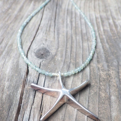*sv925* HUGE Starfish Seaside Necklace　アパタイト 4枚目の画像